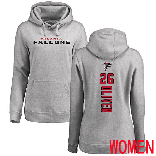 Atlanta Falcons Ash Women Isaiah Oliver Backer NFL Football #26 Pullover Hoodie Sweatshirts->atlanta falcons->NFL Jersey